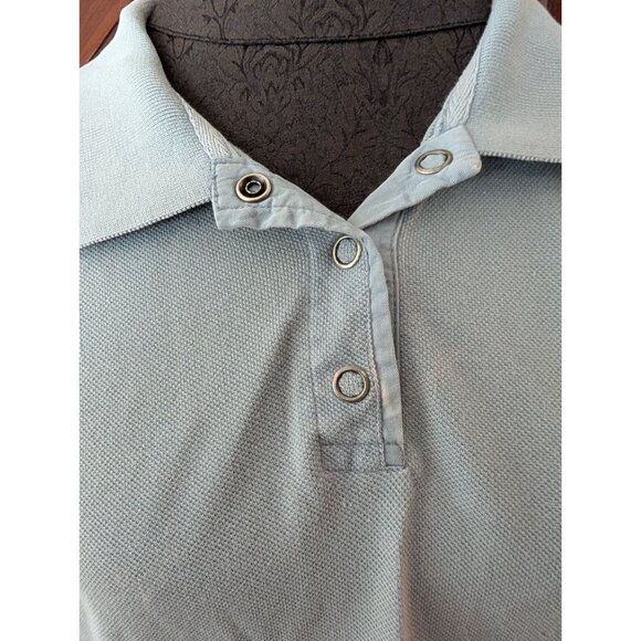 Eddie Bauer Womens Light Blue Short Sleeve Polo Shirt M Cotton Blend - Picture 2 of 4